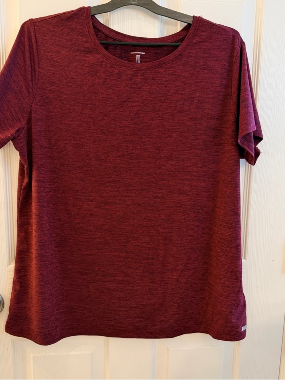 Two Amazon Essentials Crew Neck Tee - Burgundy and Black